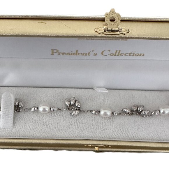 Pearl & Gold Bracelet - 14kt WG - Picture 1 of 7